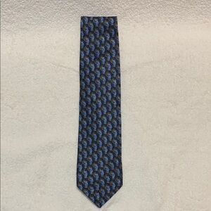 Ermenegildo Zegna Men’s Patterned 100% Silk Tie in Blue and Gold Professional